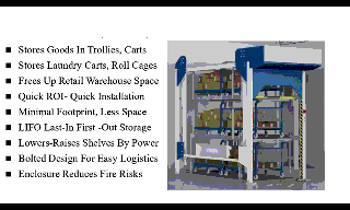 Carts Stacker Vertically Stores Carts, Trollies, Roll Cages For Wholesalers, Retailers, Distributors Saves Space-Labor In Storerooms, Godowns, Warehouses, For Wholesalers, Stockists, Distributors, Retailers 